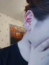 7 Uds. De pendientes de Clip para la oreja, sin perforación, con hojas de estrella dorada, para mujeres, accesorios de joyería para el cartílago falso Simple