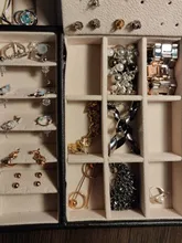 Caja de cuero para joyería de doble capa, caja de almacenamiento de ornamento para pendientes y pendientes, joyero grande multifunción, novedad