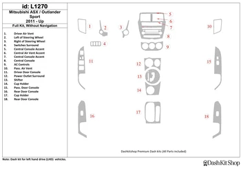 

Interior trim for Mitsubishi Outlander Sport 2011-UP. Set L1270.