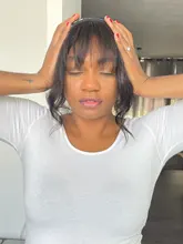 Halo Lady Beauty-flequillo de aire para mujer, cabello humano brasileño con Clip, flequillo, transparente, no remy, peluca de cabello de repuesto