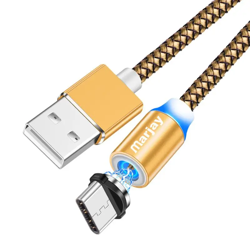 Marjay Магнитный usb type-C кабель для быстрой зарядки USBC type-C кабель для Xiaomi Mi 9 8 samsung S10 S9 S8 Oneplus 6t 6 USB-C зарядное устройство - Цвет: Gold Type C Cable