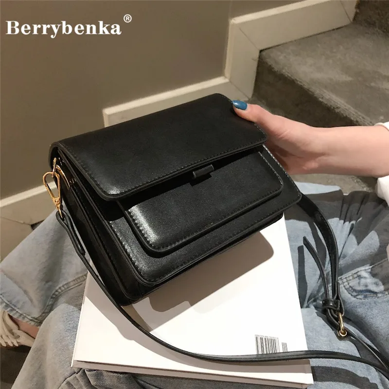 Berrybenka сумка женская на плечо Роскошная 2020 дизайнерская маленькая через PU кожаные