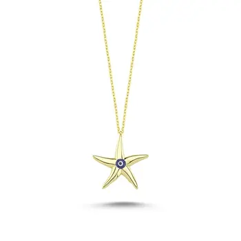 

Angemiel 925 Silver Mesh Sea Star Necklace-Gold Plated