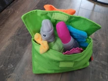 Perro de juguete de Q-MONSTER de peluche juguetes con chirrido para masticar Gabinete de la medicina bolsa de maquillaje lindo rompecabezas interactivo juguetes para mascotas