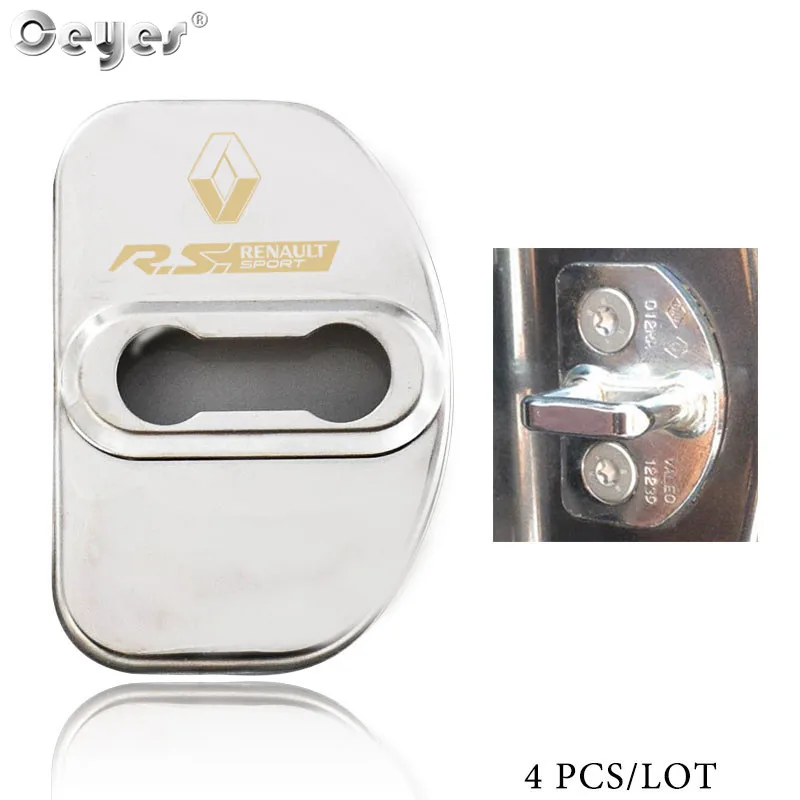 Ceyes Car Styling For Renault Sport Laguna Captur Megane 2 3 Fluence Latitud Auto Door Lock Cover Case Car Stickers Accessories - Color: Style 1 Silver