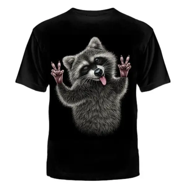 T-shirt &quotraccoon-prikolist&quot Men's Women's silk-screen printing quality juicy colors series smile wildlife |