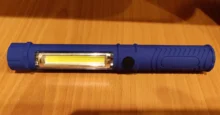 LED Flashlight Torch-Lamp Magnet Work-Inspection COB with The-Bottom And Clip Red/blue