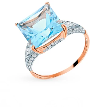 

Gold ring with Topaz and cubic zirconia sunlight sample 585