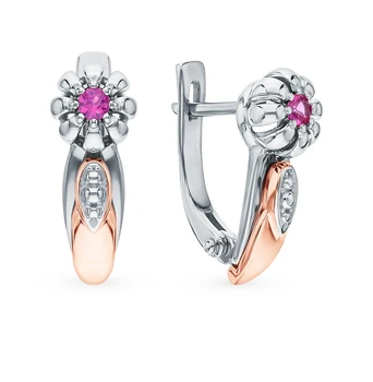 

Gold earrings with rubies sunlight sample 585