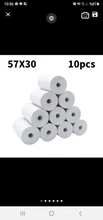Impresora térmica de recibos de 57x30mm, 10 rollos de papel móvil con bluetooth, caja registradora