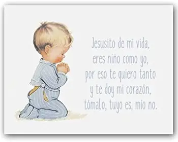 

Cuadriman | Box Child Praying With Prayer-Large-Smooth Canvas Celeste-33x43 cm