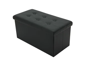 

Ottoman Kurt box padded folding pattern black color