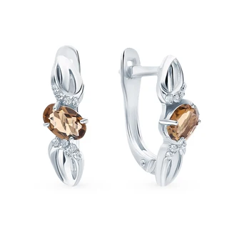 

Silver earrings with crystals and cubic zirconia sunlight sample 925