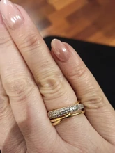 Huitan-Anillos cruzados de alta calidad para mujer, joyería de moda para boda, compromiso, fiesta, cristal brillante de circón