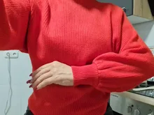 Suéter de cuello alto para mujer, jersey con mangas abullonadas, de punto, holgado, para invierno