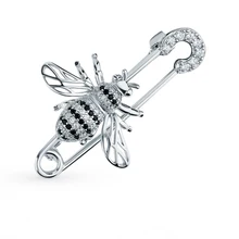 Серебряная брошь с фианитами SUNLIGHT проба 925