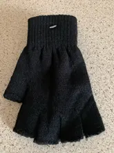 Guantes de lana de medio dedo para hombre y mujer, guantes de lana de Cachemira cortos de punto mitón de muñeca abrigado Unisex para el invierno, guantes elásticos de lana sin dedos