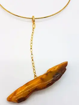 

Natural amber pendant on chain