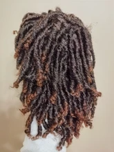 Wignee corto Borgoña sintético pelucas para mujeres negras de locs Afro africano peinado trenzado pelucas Crochet giro fibra pelucas de cabello