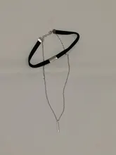 XIYANIKE-gargantilla de terciopelo negro para mujer, collar con cadena dorada, gargantilla de barra para mujer, collar para mujer, Gargantilla ras du cou N664