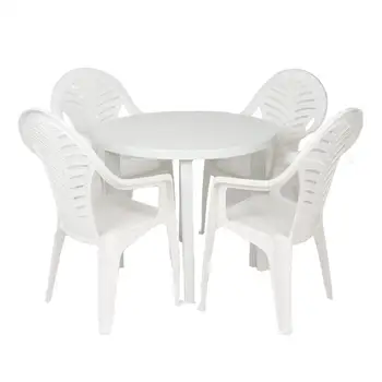 

Conjunto/Set resin round Viana Blanca. Chair OFIR.