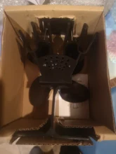 Wood Burner Stove-Fan Fireplace Heat-Powered 4-Blade Log Heat-Distribution Black Home