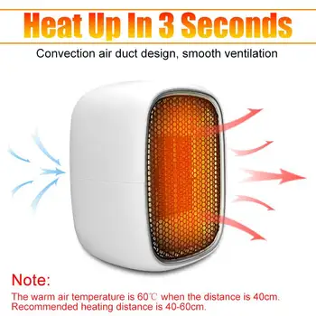 

Electric Heater Portable Mini Electric Heater Fan Winter Warm Home Office Desktop Portable Air Heater Household Heater fan Quiet