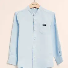 Дефакто, новая рубашка с длинными рукавами для мальчиков детские модные официальные Однотонные блузки, Осенние повседневные Простые рубашки для мальчиков новинка, K4484A619SP