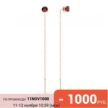 

Gold earrings with Garnet sunlight sample 585