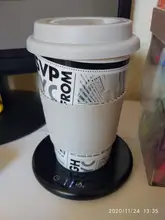 Tazón taza de café, calentador para oficina, escritorio en casa, uso de agua del té de cacao, calentador eléctrico de leche con temporizador, 2 ajustes de temperatura