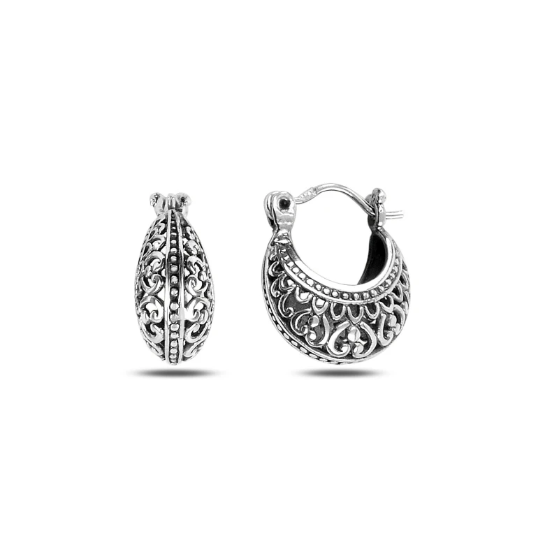 

Silver 925 Sterling Patterned Bag Earrings