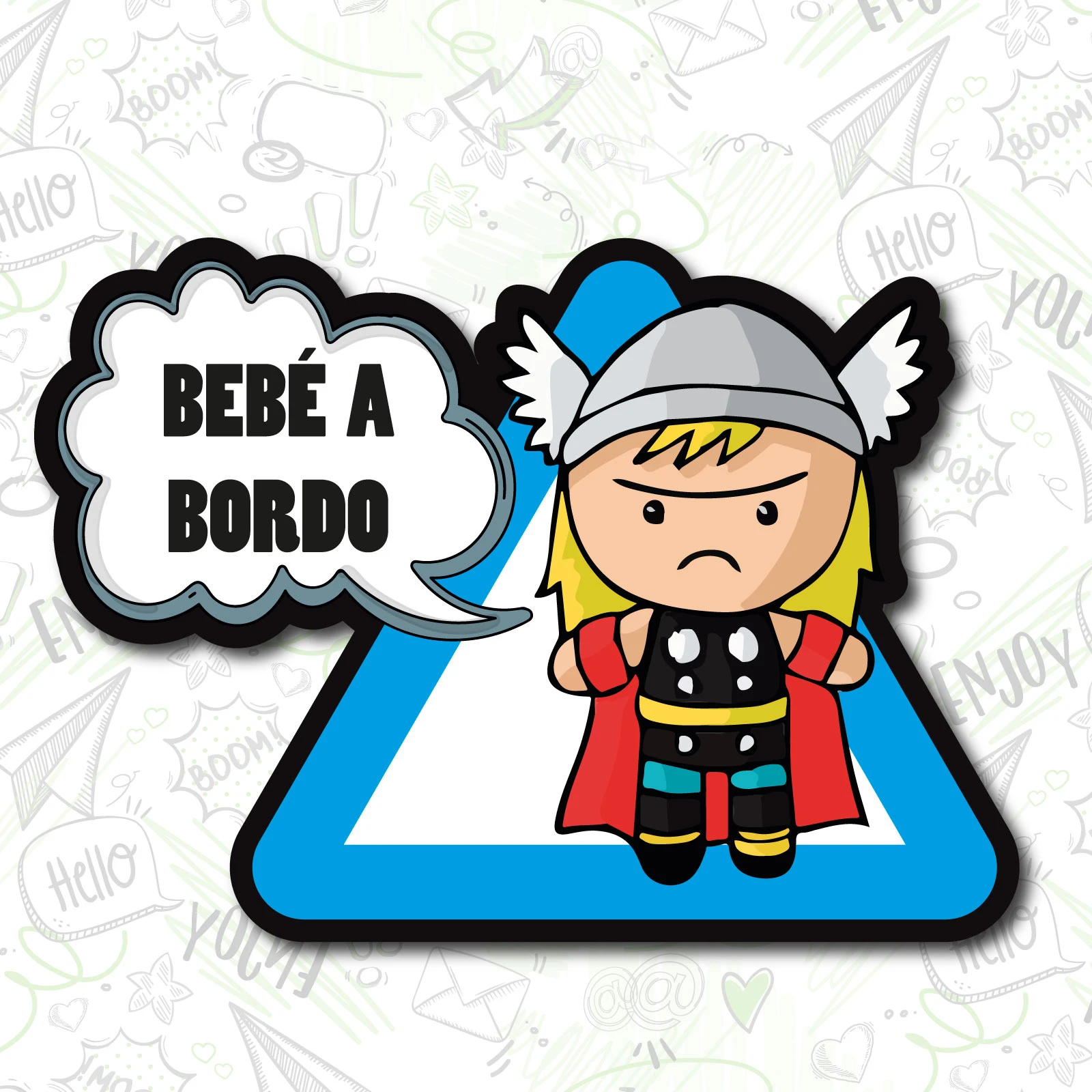 Autocollant En Vinyle Pour Pare Choc De Voiture Dessin Anime De Bebe A Bord Thor Marvel Aliexpress