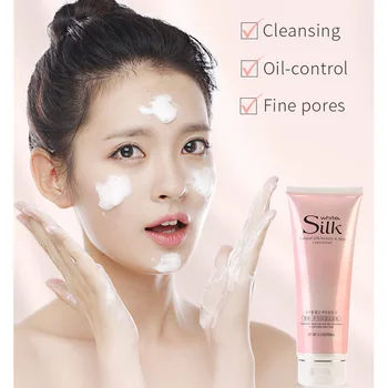 

LAIKOU Silk Facial Cleanser Hyaluronic Acid Nourishing Foam Moisturizing Face Wash Whitening Facial Cleansing Moisturizer 100g