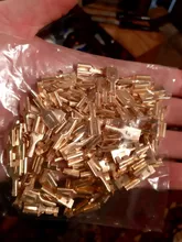 100pcs H62 Brass Tinned 6.3mm 4.8mm Automotive Connector Female Male Terminals  E6.3B