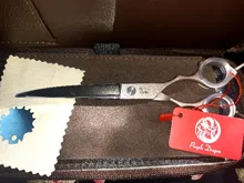Tijeras de peluquería canina para mascotas, tijeras profesionales curvadas con dragón púrpura de 6,5 , 7,0, 440C, Z4009