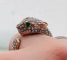 FDLK-Anillo de leopardo con incrustaciones de cristal para mujer, sortija Unisex con personalidad, regalo de joyas de fiesta