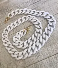 Cadena de accesorios para bolso de mujer, cadena de resina de color negro, blanco y verde, correa de lujoso helado, bolso de mano, cadena de hombro