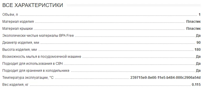 Емкость для жидких и сыпучих продуктов OURSSON JA5504053/RD