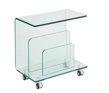 

Table ALDRIN, low, wheels, Crystal, 50x29 cms