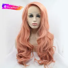 Светильник для волос, волнистый, розовый, парик на кружеве для женщин, средняя часть, длинный синтетический парик с естественной линией волос