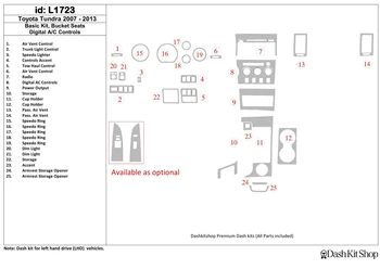 

Interior lining for Toyota Tundra 2007-UP. Set L1723.
