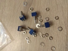 Interruptor de palanca en miniatura de un solo polo, doble tiro, ON-ON, 120VAC, 6A, 1/4 pulgadas, MTS-102 de montaje, 103, 202, 203, 5 uds.