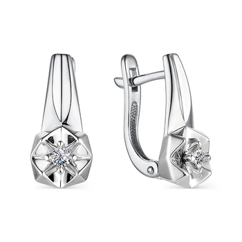 

Gold 585 sterling silver earrings with stones: Diamond