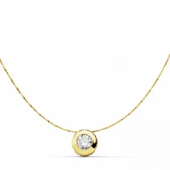 

GOLD PENDANT CHATON 7 MM WITH CHAIN 42 cms