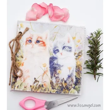 

Linen Notebook "Cats in the Meadow"