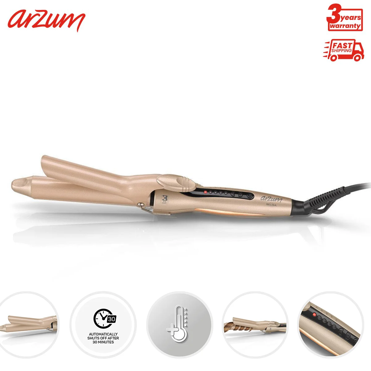 Arzum Belisa Curling Irons Ceramic Platter  Hair Curler Straightener Temperature Adjustment Ceramic Tourmaline Keratin And Argan Included Plate Adjustable Temperature Wit Pouch hair straightener professional ceramic tourmaline ionic flat iron four gear temperature adjustment widen panel hair styling tool