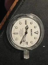 Puntero de reloj luminoso azul, tres manos, para buceo modificado, apto para japonés NH35/NH36, movimiento automático