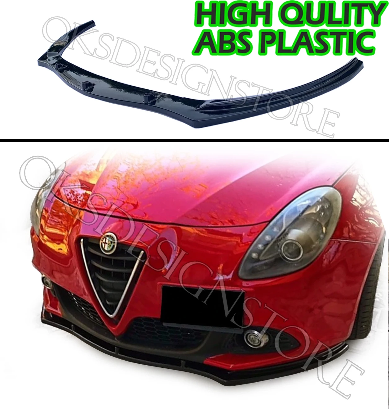 Per Alfa Romeo Giulietta Paraurti Anteriore Labbro Nero Lucido Splitter Diffusore Lip Body Kit Spoiler Paraurti Per