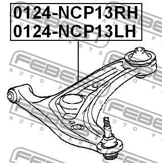 Рычаг TOYOTA YARIS 99- пер.подв.прав. FEBEST 0124-NCP13RH
