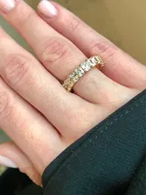 Huitan-anillos de promesa de amor para mujer, joyería de boda, cristal cuadrado pavimentado, circonita, anillo de compromiso de boda elegante, nuevo